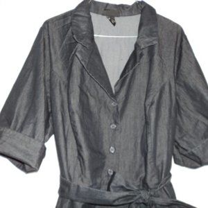 Ink Blue Button Down Dress size 24 Lane Bryant